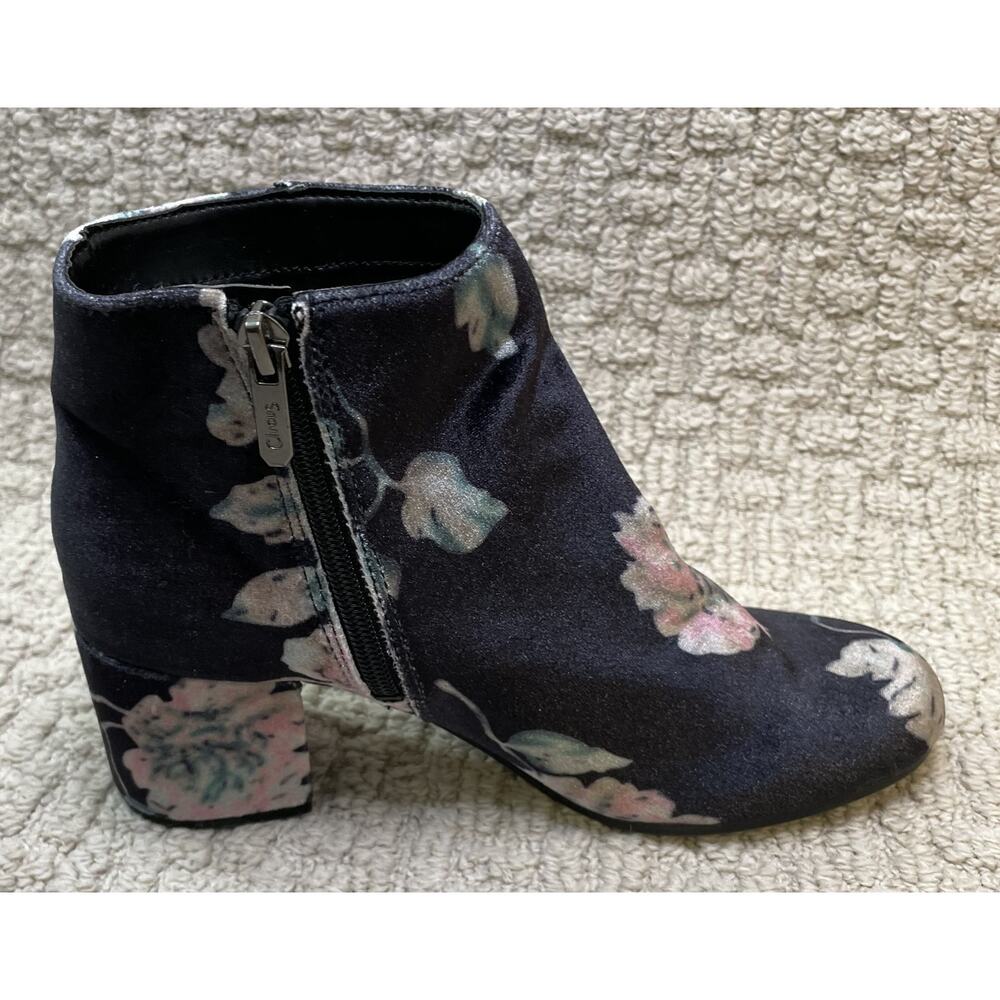 Sam Edelman Circus Black Pink Vikki Velvet Ankle Boots 6.5 Booties - Picture 4 of 9